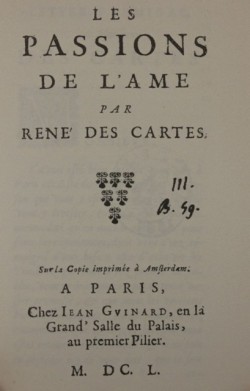 René DESCARTES, Les Passions de l'ame